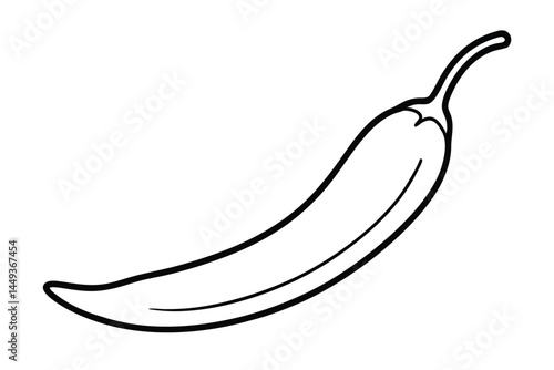 Cayenne Pepper Vegetable Vector Illustration on White Background