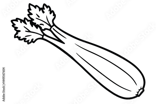 Celery Vegetable Vector Illustration on White Background

