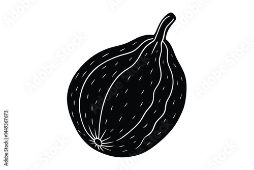 Chayote Vegetable Vector Illustration on White Background

