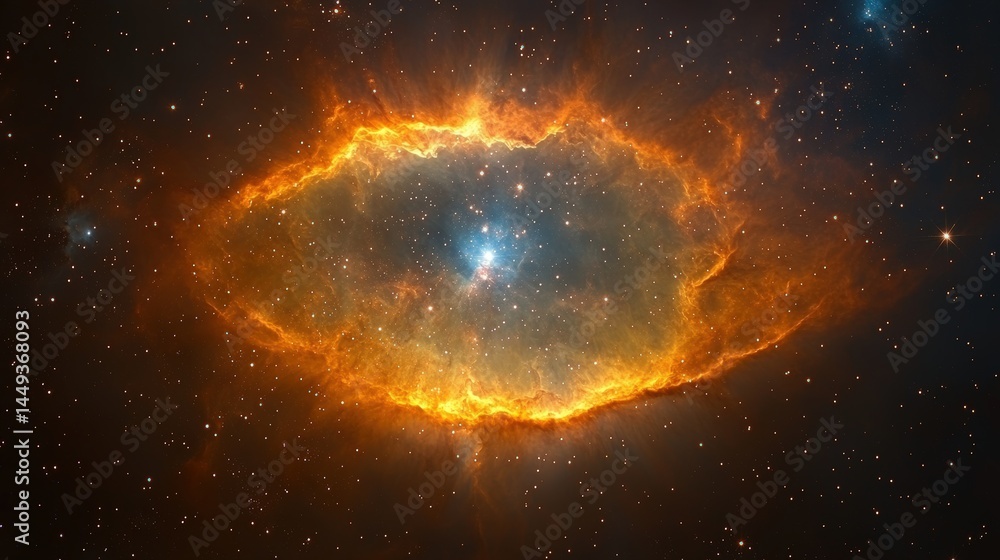 Cosmic eye nebula, a vibrant celestial display.