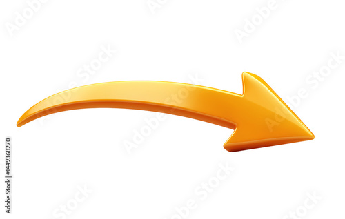 Yellow curved arrows on a transparent background