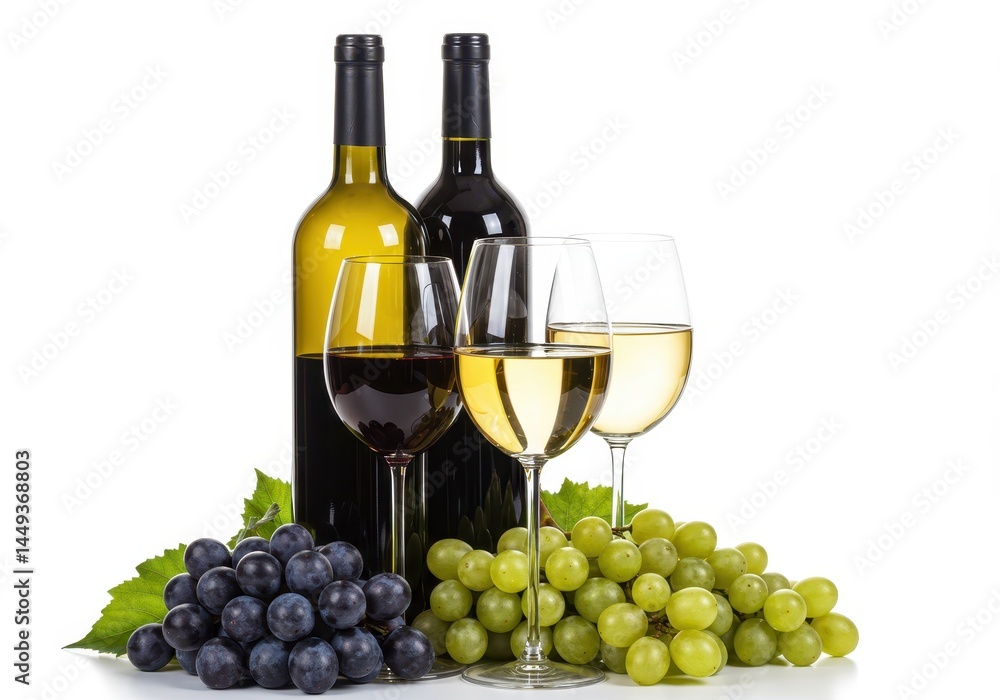 Red Wine White Wine Bottles Glasses Grapes Still Life Photography food drink fresh fruit summer Red Wine White Wine Bottles Glasses Grapes Still Life Photography food drink fresh fruit summer
