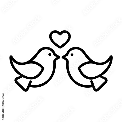 lovebirds on transparent background for web and graphic design