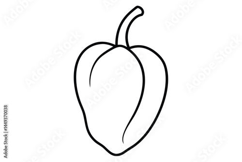 Habanero Pepper Vegetable Vector Illustration Isolated on White Background