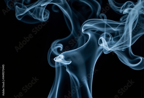 Wallpaper Mural Abstract Blue Smoke Swirls on Black Background   Torontodigital.ca