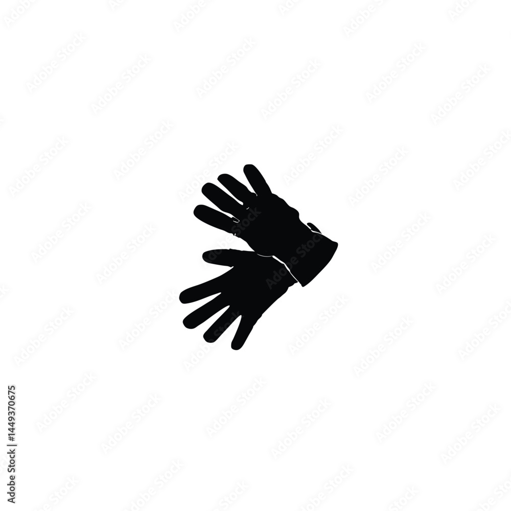 Fototapeta premium Winter glove silhouette on white background