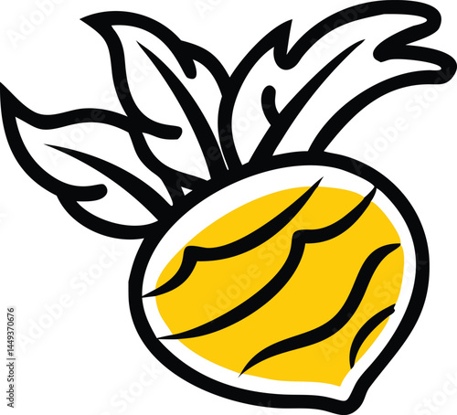 Kohlrabi Vegetable Vector Illustration Isolated on White Background