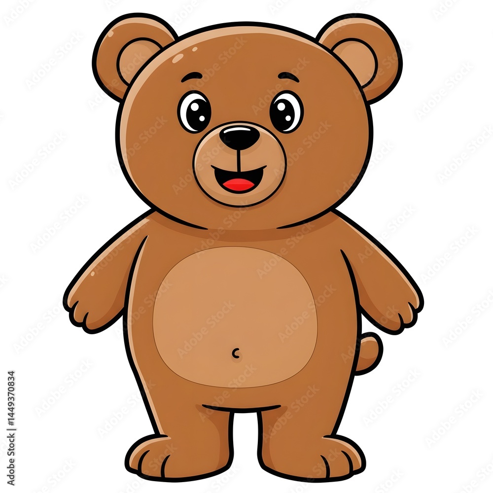Cartoon Illustration of a cheerful teddy with a cute and friendly smile in an isolated white background. Perfect for kids' decor. Cartoon Illustration of a cheerful teddy with a cute and friendly smile in an isolated white background. Perfect for kids' decor.