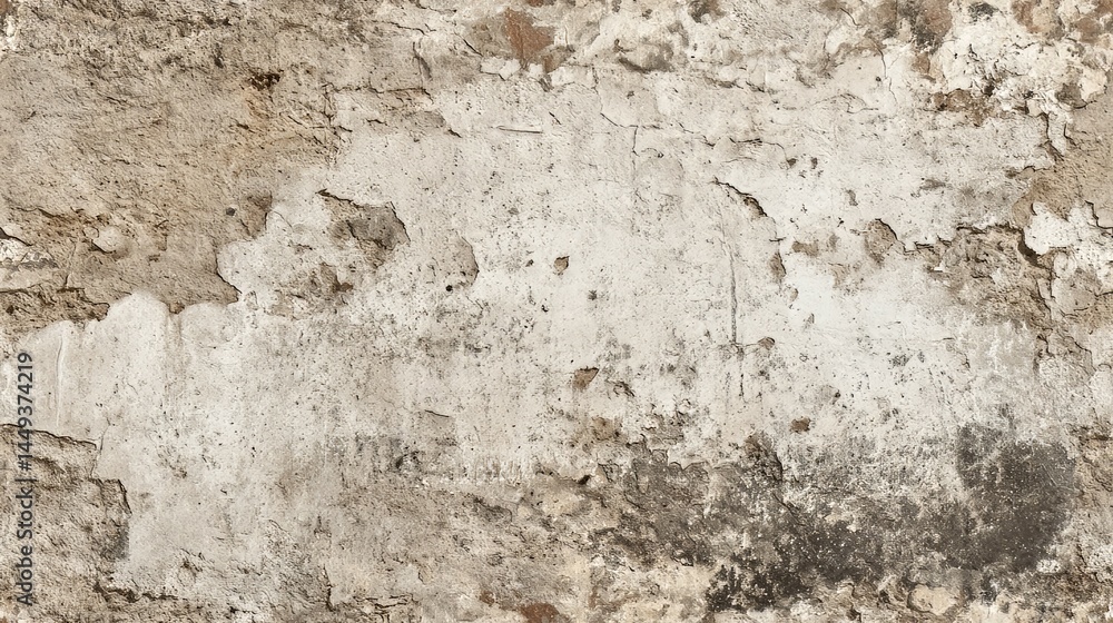 A close-up of an old, weathered, and cracked wall with peeling plaster and patches of exposed stone or brick. The surface shows various shades of beige, brown, and gray, giving it a rustic. A close-up of an old, weathered, and cracked wall with peeling plaster and patches of exposed stone or brick. The surface shows various shades of beige, brown, and gray, giving it a rustic.