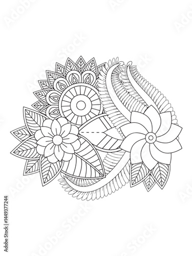 Flower coloring pages for adults