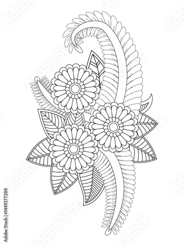 Flower coloring pages for adults