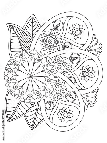 Flower coloring pages for adults
