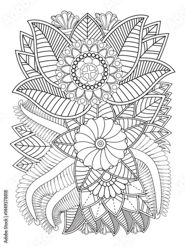 Flower coloring pages for adults