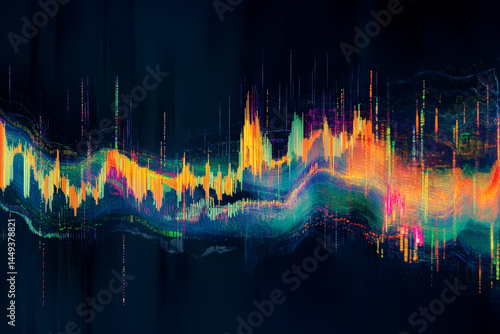 Vibrant Stock Market Candlestick Analysis