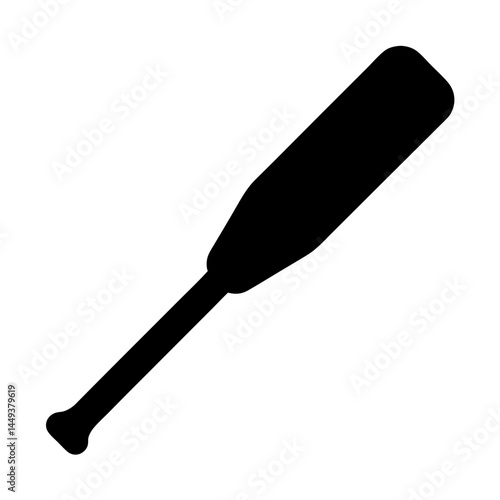 Black and white image of a canoe or kayak paddle silhouette