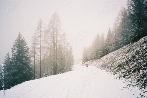 Snowy road in the Alps