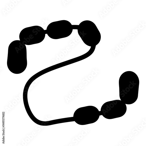 Abstract illustration of a dental aligner or retainer device in black