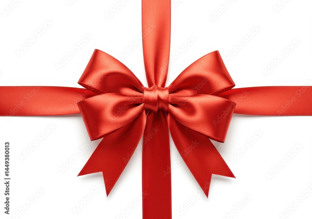 Elegant Red Satin Ribbon Bow Gift Decoration Festive Design Perfect for Holiday Packaging Presents Elegant Red Satin Ribbon Bow Gift Decoration Festive Design Perfect for Holiday Packaging Presents