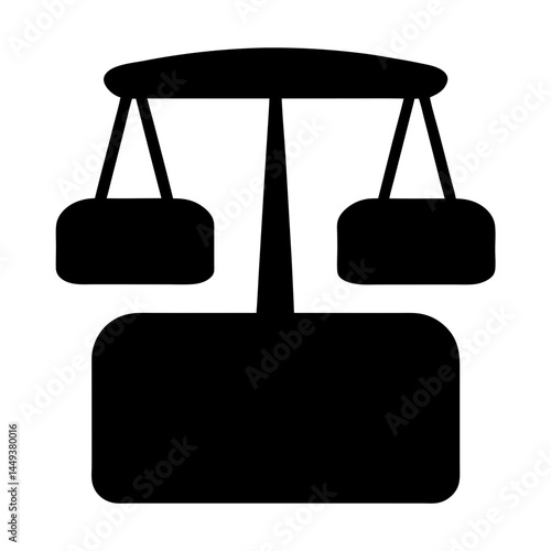 Simple Black and White Illustration of the Scales of Justice Symbol