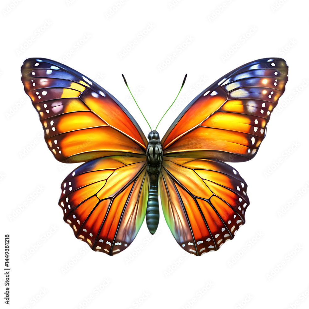 Obraz premium Beautiful Orange Butterfly Image: High-Resolution Nature Photography