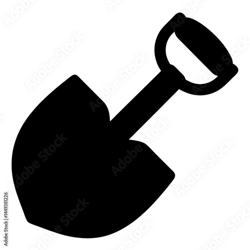A Black and White Image of a Spade for Digging and Gardening
