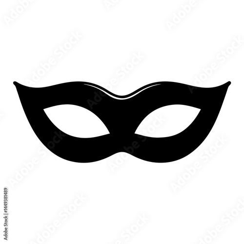 Elegant black masquerade mask isolated on white for mysterious carnival