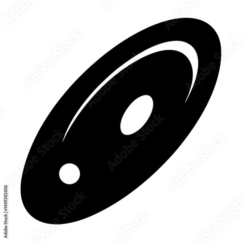 Abstract representation of a celestial body with orbiting objects on white background