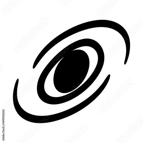 Abstract orbital concentric rings pattern design in a bold minimalist style