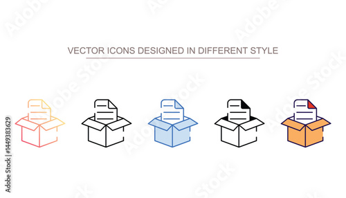 Package document icon design with white background stock illustration