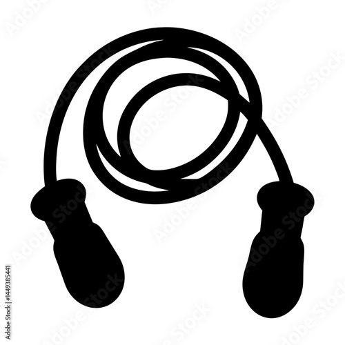 Black and white jumping rope equipment, for cardio workout fitness and exercise