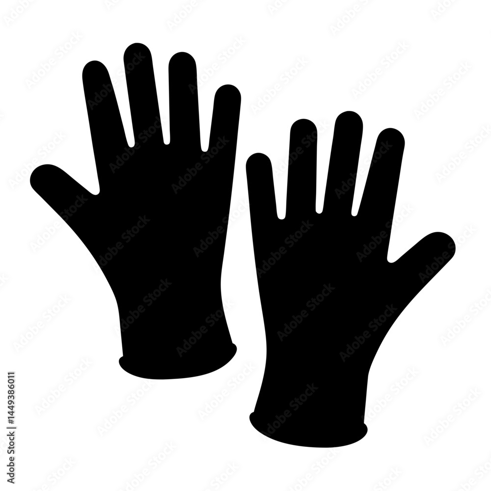 Obraz premium Pair of Black Gloves Ready for Work or Protection Against the Elements