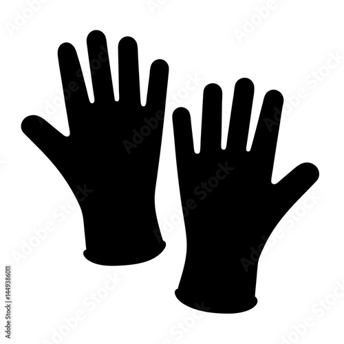 Pair of Black Gloves Ready for Work or Protection Against the Elements
