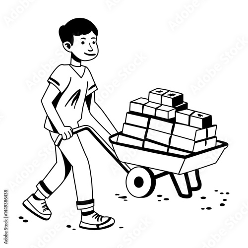 A glyph illustration of child labour 
