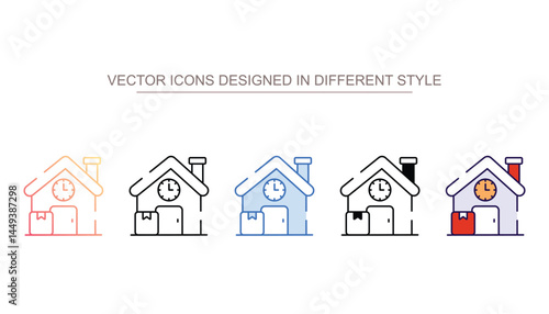 Delivery to Home icon design with white background stock illustration
