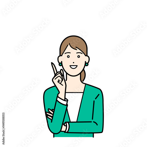 明るい表情の女性 若手ビジネスマン ベクターイラスト素材