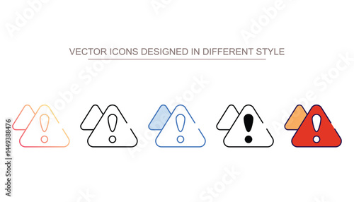 Warning icon design with white background stock illustration