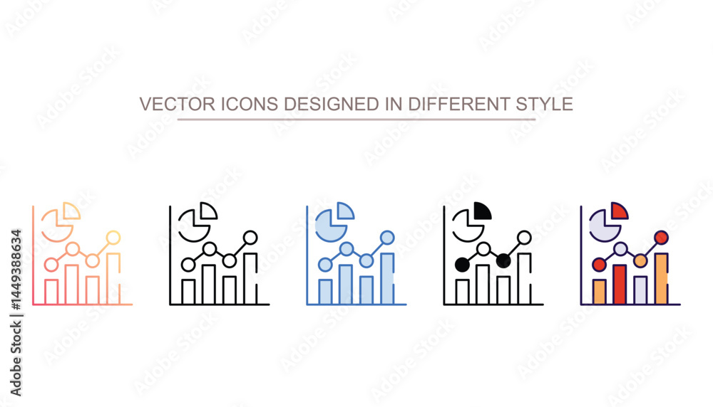 Statistics icon design with white background stock illustration