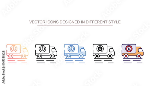 Delivery Charges icon design with white background stock illustration