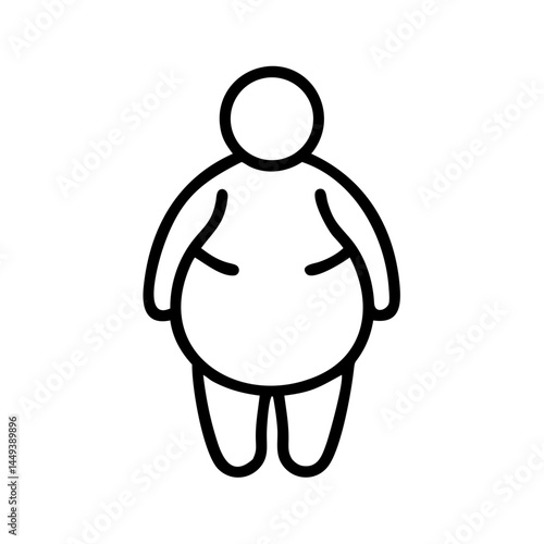 obese person on transparent background for web and graphic design