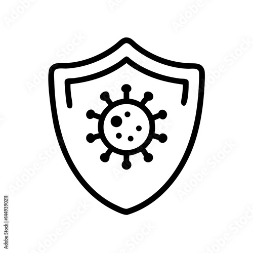 shield with virus immunity on transparent background for web and graphic design