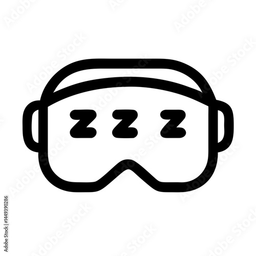sleep mask with zzz sleep wellness silhouette on transparent background for web and graphic design