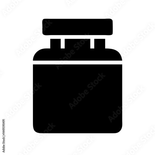 supplement bottle vitamins silhouette on transparent background for web and graphic design
