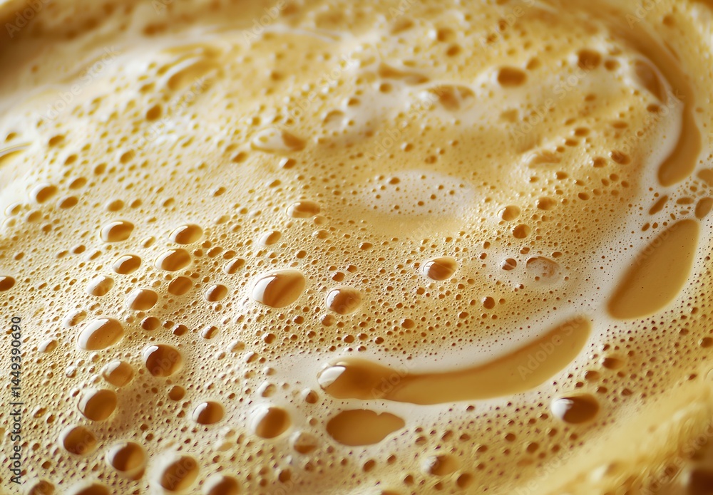 Photo of a close-up frothy texture of coffee foam, capturing a rich and creamy swirl Photo of a close-up frothy texture of coffee foam, capturing a rich and creamy swirl