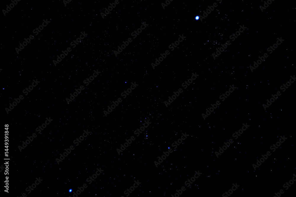 Real Milky way stars and constellations photographed with a wide angle lens from a dark countryside location.