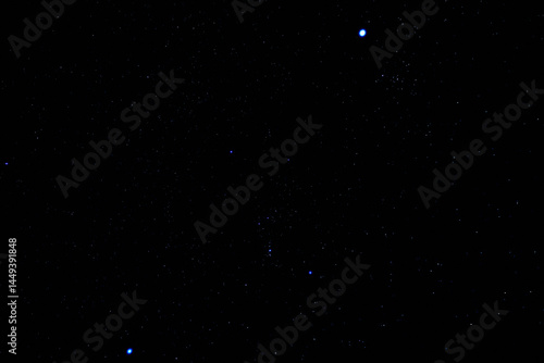 Real Milky way stars and constellations photographed with a wide angle lens from a dark countryside location.