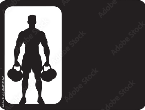 Gym membership card silhouette vector icon. Perfect for fitness, gym registration, membership plans, health club, and exercise-related designs.