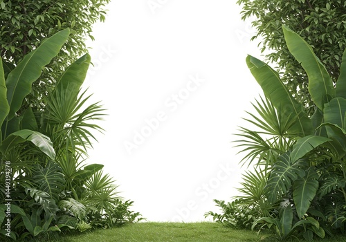 Tropical foliage border background image