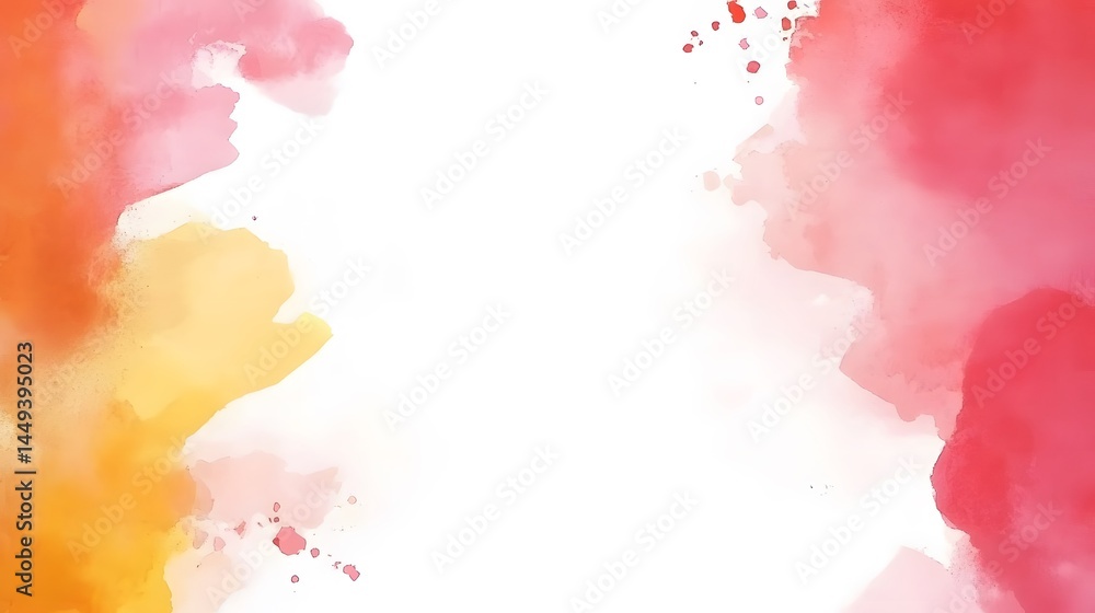 Obraz premium Abstract Watercolor Background Red Orange Yellow