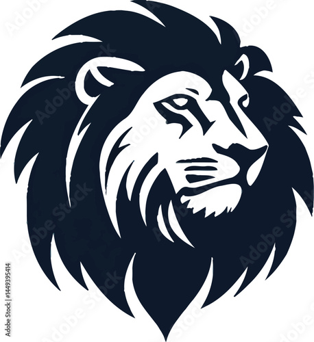 Majestic Lion Head Tattoo Vector in Tribal Black Ink Design

