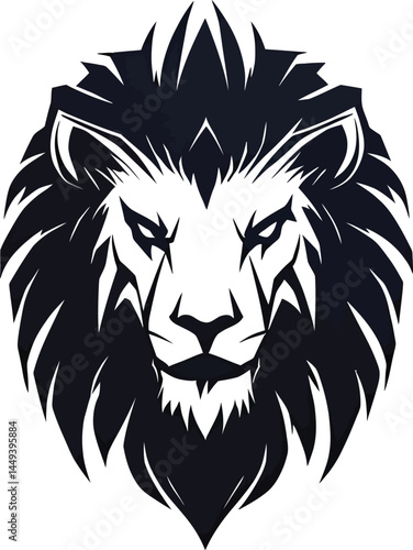 Majestic Lion Head Tattoo Vector in Tribal Black Ink Design


